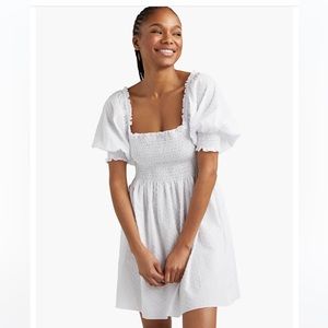 NWT Hill House Athena Nap Dress White Swiss Dot sz L